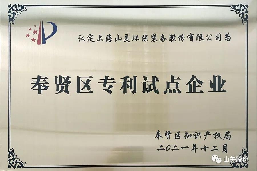 榮譽(yù)接踵而至，上海山美股份再獲表彰：獲評(píng)為上海市奉賢區(qū)試點(diǎn)企業(yè)
